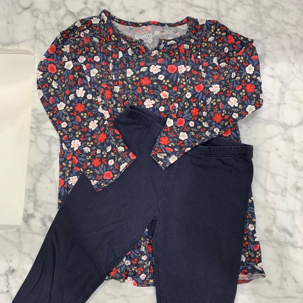 3T Osh Kosh Bgosh shirt and legging outfit